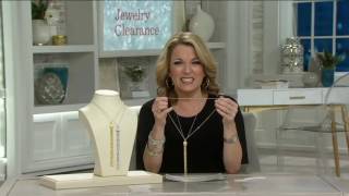 Vicenza Silver Sterling Pave Crystal Tassel Necklace, 12.0g on QVC