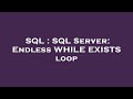 SQL : SQL Server: Endless WHILE EXISTS loop