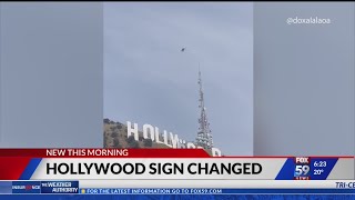 Hollywood sign changed by activists