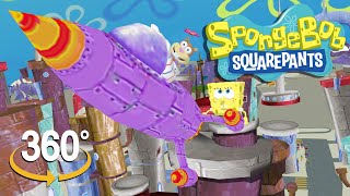 Spongebob Squarepants! - 360° Rocket Ship Run with Sandy - (The First 3D VR Game Experience!)