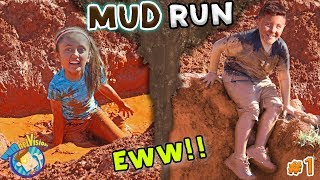 KIDS MUD OBSTACLE COURSE! RACE WORKOUT CHALLENGE! Playing w  DIRT & WATER FUNnel Vision Vlog