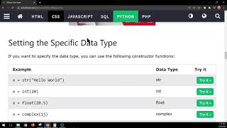 W3schools Python Data Types - Part 2