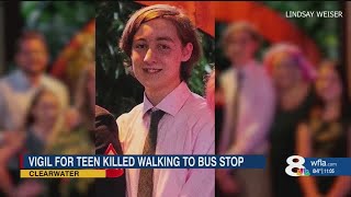 Vigil held to remember Pinellas County student killed walking to bus stop one year ago