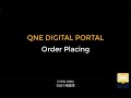 03. QNE Digital Portal - Order Placing