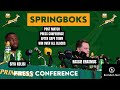 SPRINGBOKS:  Cape Town test vs All Blacks:  Post match presser with Rassie Erasmus, Siya Kolisi