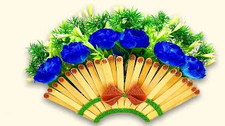 Flower Vase With Popsicle Sticks | Popsicle Flower Vase |  Diy Ice Cream Stick Flower Vase