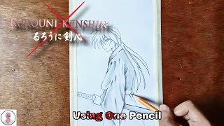 Drawing Kenshin Himura - Samurai X - Using One Pencil