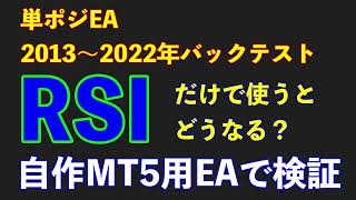 単ポジEAでRSIだけで使うとどうなるの？10年バックテストやってみた。