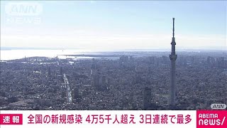 全国感染者4.5万人超え　26都道府県で過去最多(2022年1月20日)