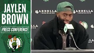 Jaylen Brown Speaks on LEAVING Donda Sports | Celtics Postgame Interview