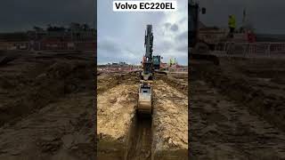 Leica Geosystems MC1 machine control in action on a Volvo EC 220EL excavator with Engcon tiltrotator