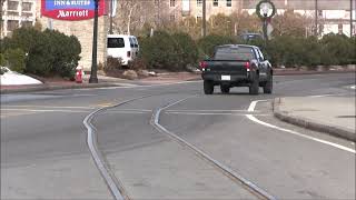 Unused railroad street running track rebuilt but never used - New Bedford, MA