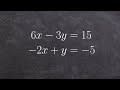 Solve a system of linear equations using substitution