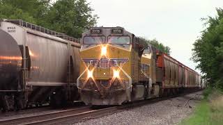 CSX 3396 Races UP 7775 in Crete, IL 7/21/20