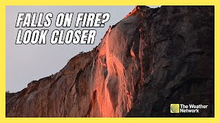 Waterfall Appears to “Catch Fire” During Illusion in Yosemite