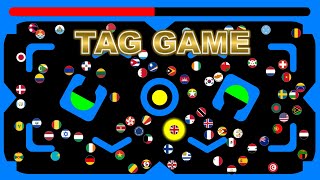 Marble Tag Game ~200 countries marble race #18~ in Algodoo | Marble Factory