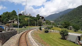 Vigezzina Cab Ride: Train Approaching Malesco Station