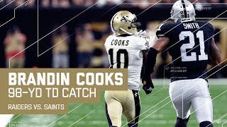 Brandin Cooks Burns the Raiders for a 98-Yard TD Catch from Brees! | Raiders vs.