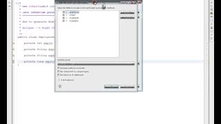GENERATE HASHCODE EQUALS METHOD IN ECLIPSE
