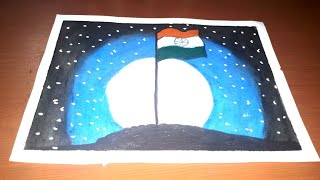 Independence day drawing with oil pastels for beginners | Easy drawing of Independence day |