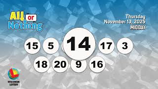 Wisconsin Lottery Midday Draw 11/13/2025