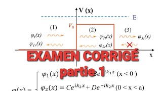 Smp4 MÉCANIQUE QUANTIQUE - EXAMEN CORRIGÉ  - BARRIÈRE DE POTENTIEL PARTIE 1