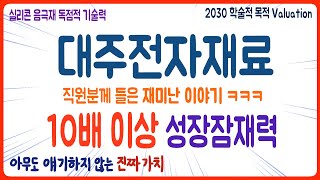 대주전자재료 주가전망: 10배 그 이상의 성장잠재력 with 실리콘 음극재 독점 기술력 (2030)