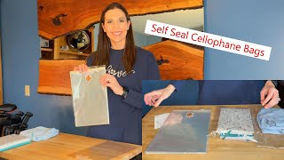 Self Seal Cellophane Bags, large clear and easy to seal