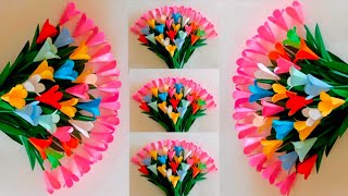 DIY Room Decor ideas | Paper Flower wall Decoration Easy and Unique