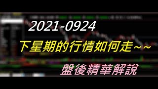 【盤後精華解說】下星期的行情如何走-2021-0924