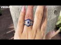 the s925 silver navy blue oval shaped vintage inspired wedding ring set