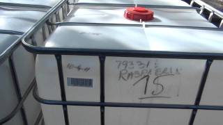 275 GALLON ICB TOTES PORTABLE LIQUID STORAGE CONTAINERS FOR RAIN WATER COLLECTION