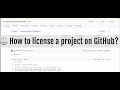⚖️ How to license a project on GitHub?