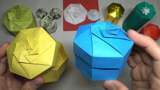The ULTIMATE Heptagonal Box with Lid from 1 Sheet of Printer Paper (divided into 2 rectangles)