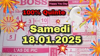 Boss demain samedi 18 janvier 2025💲💲Base solide 💲💲quinte samedi