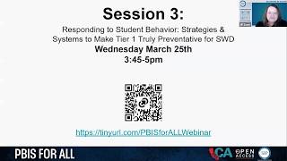PBIS for All - Session 3 - Responding to Student Behavior Strategies & Systems to Make Tier 1...