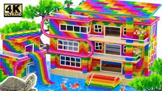 Satisfying Build Beautiful Swimming Pool & Tropical House Villa With Magnetic Balls | Magnet Easy