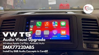 Stereo Upgrade VW Transporter T5 Wireless CarPlay DMX7722DABS KENWOOD #volkswagen #vw #caraudio