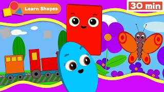 Shapes School | Educational videos for Babies | Learn Shapes for kids | Train + | First University