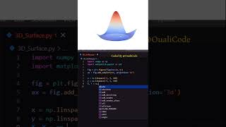 3D Surface Plot 🤯🤯🔥 using Matplotlib || Python #python #oualicode #coding #programming #3d