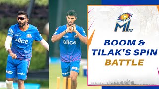 Jasprit Bumrah & Tilak Varma's spin bowling battle | Mumbai Indians #Shorts