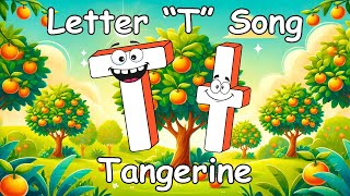 FUN Letter T Song! LEARN the Alphabet with Tangerine 🍊 BEST Music for Kids! ABC Video for Toddlers