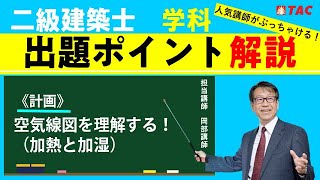 二級建築士学科出題ポイント解説＜計画＞空気線図を理解する！（加熱と加湿）