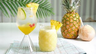 How to make delicious pineapple ade \u0026 nonalcoholic pina colada:: with recipe