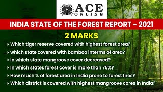 India State of Forest Report - 2021 | Group 1/2/3/4 SI/PC/AE/AEE | ACE Online & ACE Engg Academy