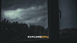 Sleep Instantly with Heavy Rain & Powerful Thunder Sounds Covering the window at Night
