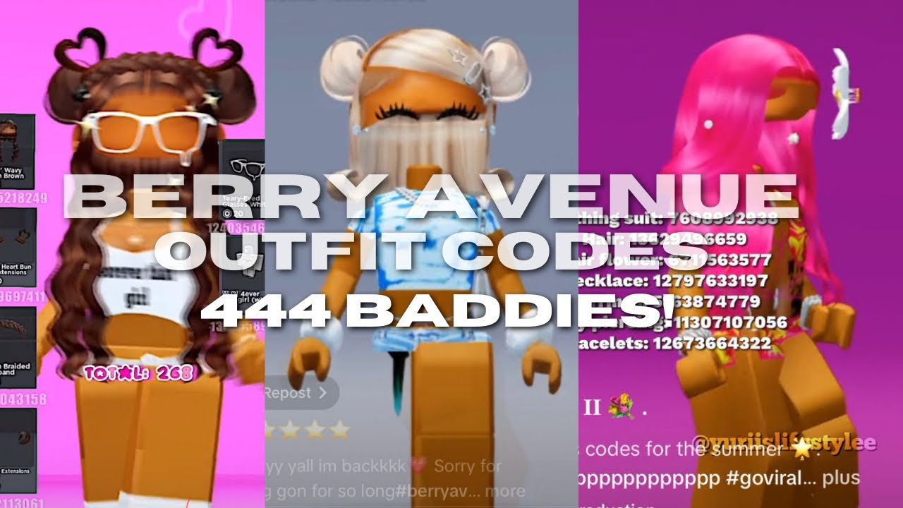 BERRY AVENUE OUTFIT CODES 444 BADDIES - Pt 4 #berryavenue - YouTube