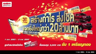 31st  Anniversary 31 ปี แม็คโคร สร้างกำไร ส่งโชคแจกยิ่งใหญ่กว่า 20 ล้านบาท ผ่านแม็คโครแอปพลิเคชัน