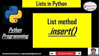 Python Lists #03 | insert() Method