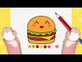 Cách vẽ Hamburger | Cute Hamburger drawing